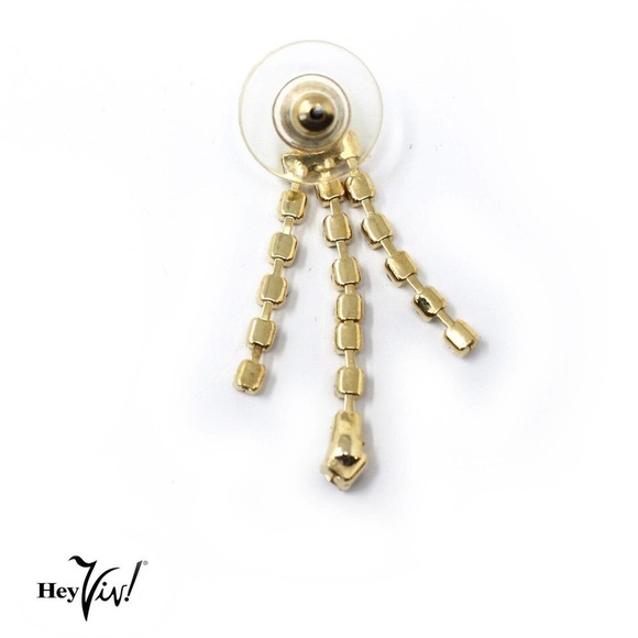 Vintage 80s Black Rhinestone Spray Earrings on Card New/Old Store Stock -Hey Viv - Picture 2 of 3